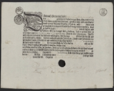 Dyplom mistrzowski wydany przez miasto Prudnik dla Jana Franciszka Bartłomieja Heisinga