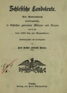 Schlesische Landsleute : ein Gedenkbuch hervorragender in Schlesien geborener M&auml;nner und Frauen aus der Zeit von 1180 bis zur Gegenwart