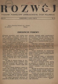 Rozw&oacute;j : tygodnik poświęcony unarodowieniu życia polskiego. R.9, nr 26