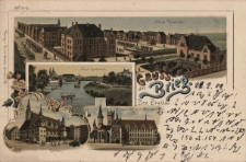 Brzeg : nowe koszary, ratusz, zamek