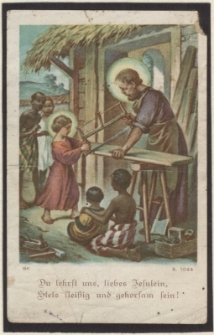 Du lehrst uns, liebes Jesulein, stets fleissig und gehorsam sein!