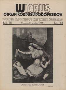 Wiarus : organ Podoficer&oacute;w Wojska Lądowego i Marynarki Wojennej. R.3, nr 52