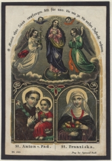 O Maria ohne S&uuml;nd empfangen, bitt f&uuml;r uns, die wir zu dir unsere Zuflucht nehmen