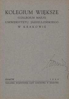 Kolegium Większe (Collegium Maius) Uniwersytetu Jagiellońskiego w Krakowie