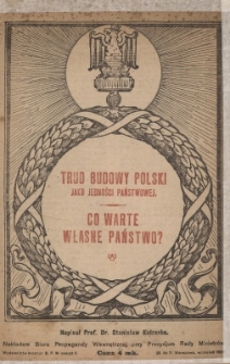 Trud budowy Polski jako jedności państwowej : Co warte własne państwo?