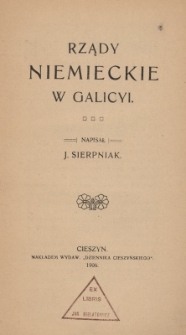 Rządy niemieckie w Galicyi