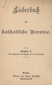 Liederbuch f&uuml;r katholische Vereine