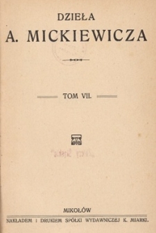 Dzieła A. Mickiewicza. T.7