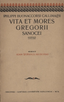 Vita et mores Gregorii Sanocei Archiepiscopi Leopoliensis