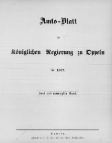 Amtsblatt der K&ouml;niglichen Regierung zu Oppeln 1907, St&uuml;ck 1