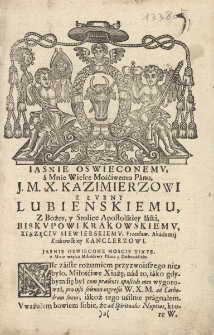 Nvptiae Agni Gody Baranka Apokaliptycznego Albo Kazania Na Uroczyste Swięta P. Jezusowe, Nayśw. Panny, y Swiętych Bożych, Napisane / Przez X. Antoniego Wegrzynowicza, Zakonu O. S. Franciszka Reformata, w Małopolsk. Prow. na ten czas Prowincyała. Y do Druku, z troiakim Regestrem, Pisma S. Rzeczy osobliwszych, y Niedźielnych Kazań per reductionem, Podane. Roku Pańskiego 1711