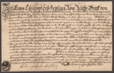 Anton Christoph von Proskau uwalnia od poddaństwa Franciszka Pielarczyka