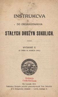 Instrukcya do organizowania stałych drużyn sokolich