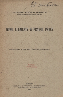 Nowe elementy w prawie pracy