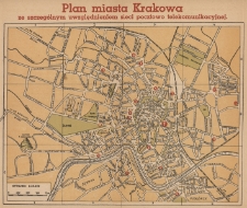 Plan miasta Krakowa ze szczeg&oacute;lnym uwzględnieniem sieci pocztowo telekomunikacyjnej