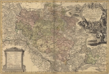 Principatvs Silesiae Oelsnensis in suos Districtus Oels Bernstadt et Trebnitz divisi exactissima Tabula geographica : exhibens insimul circumjacentes Dynastias liberas Trachenberg et Militsch cum statibus minoribus Freyhain Nevschlos, Gosch&uuml;tz et Zvlavf a Ioh. Wieland Geometra et Locum tenente delineata, ob praematuram mortem auctoris denuo rectificata per... Matthaeum a Schubart...