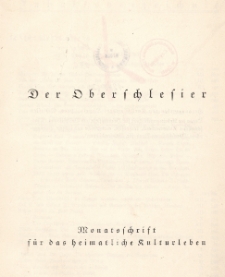 Der Oberschlesier : Monatsschrift f&uuml;r das heimatliche Kulturleben, 1928. Jg.10, H.12