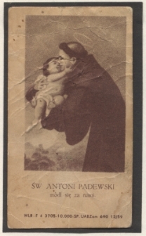 Św. Antoni Padewski m&oacute;dl się za nami.