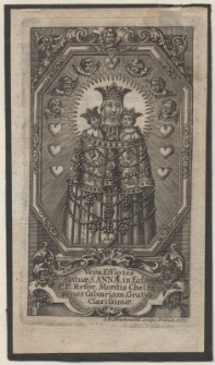 Vera Effigies Statuae S. Anna in Ecclesiae P. P. Refor. Montis Chelm penes Calvariam Gratys Clarifsimae