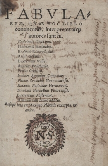 Fabularum, quae hoc libro continentur, interpretes atque autores sunt hic : Guilelmus Goudanus, Hadrianus Barlandus, Erasmus Roterodamus, Aulus Gellius, Laurentius Valla, Angelus Politianus, Petrus Crinitus, Joannes Antonius Campanus, Plinius Secundus Novocomensis, Anianus Guilelmus Hermannus, Nicolaus Gerbellius Phorcensis, Laurentius Abstemius, Rimicius iam denuo additus. Aesopi vita ex Maximo Planude excerpta et aucta