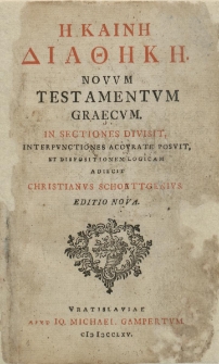 Novum Testamentom graecum in sectiones divisit