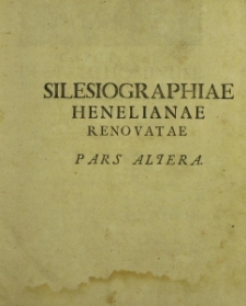 Silesiographia renovata t.II