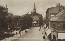 Oppeln : Krakauerstrasse mit Kaiser Wilhelm-Denkmal