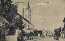 Krappitz : M&uuml;hlstr. mit Evgl. Kirche