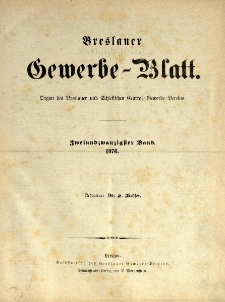 Breslauer Gewerbe - Blatt, 1876