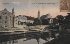 Oppeln : Partie am M&uuml;hlgraben mit evangel. Kirche