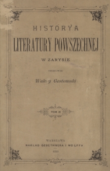 Historya literatury powszechnej w zarysie. Tom II