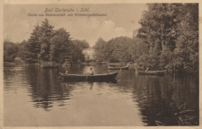 Bad Carlsruhe i. Schl. : Partie am Helenenteich mit Weinbergschlösschen