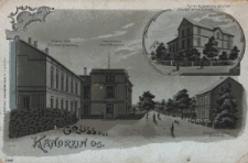Gruss aus Kandrzin : Proske's Hotel Inh. Robert M&uuml;nsterberg, Waarenhaus Josef Maliglowka, Johann Glinka's B&auml;ckerei, Kohlen & Speditions Gesch&auml;ft Inhaber Erich Ziemek