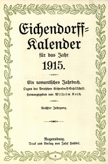 Eichendorff Kalender f&uuml;r das Jahr 1915
