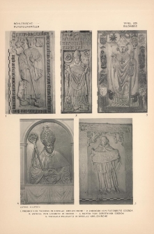 Tafel 225 Bildnisse : Premko von Troppau in Breslau Kreuzkirche ; Jodocus von Rosenberg Ebenda ; Wenzel von Liegnitz in Neisse ; Martin von Gerstmann Ebenda ; Nicolaus Haugwitz in Breslau Kreuzkirche