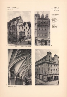 Tafel 91 Renaissance Barock : L&ouml;wenberg Markt 8 ; Brieg Ring 29 ; Breslau Ring 19 Flurhalle ; Brieg Ring 13 ecke Wagnerstrasseleitung