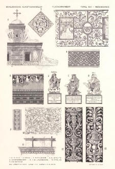 Tafel 104 Renaissance Flachornament : Öls ; Brieg ; Rotsürben ; Görlitz ; Giesmannsdorf ; Löwenberg ; Prauss ; Rohnstock