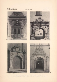 Tafel 109 Renaissance : Jauer Bolkenhainerstrasse 5 ; Schloss Parchwitz ; Gross-Glogau Gymnasium Früher Markt 26 ; Glogau Markt 50
