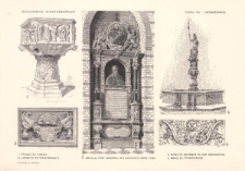 Tafel 119 Renaissance : Prauss Ev. Kirche ; Liegnitz Ritterstrasse 3 ; Breslau Dom: Grabmal des Bischofs Jerin 1595 ; Görlitz Brunnen in der Oberkirche ; Brieg Ev. Pfarrkirche