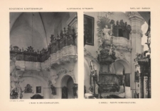 Tafel 148 Barock : Klosterkirche in Trebnitz: Blick in den Südkreuzflügel ; Kanzel - Rechts: Nordkreuzflügel