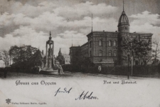 Gruss aus Oppeln : Post und Bahnhof