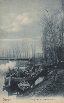 Oppeln : M&uuml;hlgraben mit Eisenbahnbr&uuml;cke