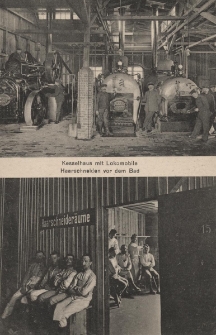 K&ouml;nigliche Sanierungsanstalt Oppeln : Kasselhaus mit Lokomobile, Haarschneiden vor dem Bad