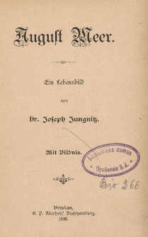 August Meer : ein Lebensbild