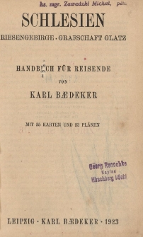 Schlesien : Riesengebirge, Grafschaft Glatz : Reisehandbuch
