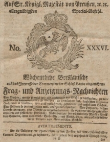 Wochentliche Breslauische und auf das Interesse der C mmerzien der Schlesischen Lande ...1806, VI
