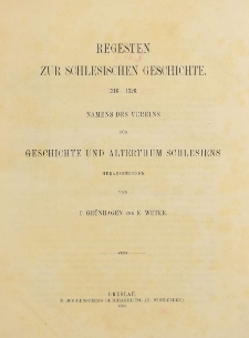Bd.18. Regesten zur Schlesischen Geschichte : 1316-1326