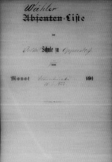 Absenten Liste der Schule zu Oppersdorf vom 1922