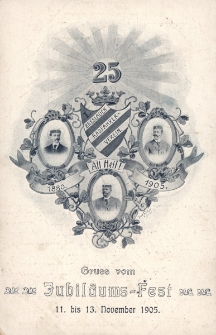 Gruss vom Jubil&auml;ums-Fest 11. bis 13. November 1905