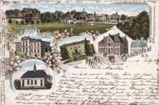 Gruss aus Gnadenfeld O. S. : Villa Thau, Heinrichsstift, Kirche, Kgl. Amtsgericht